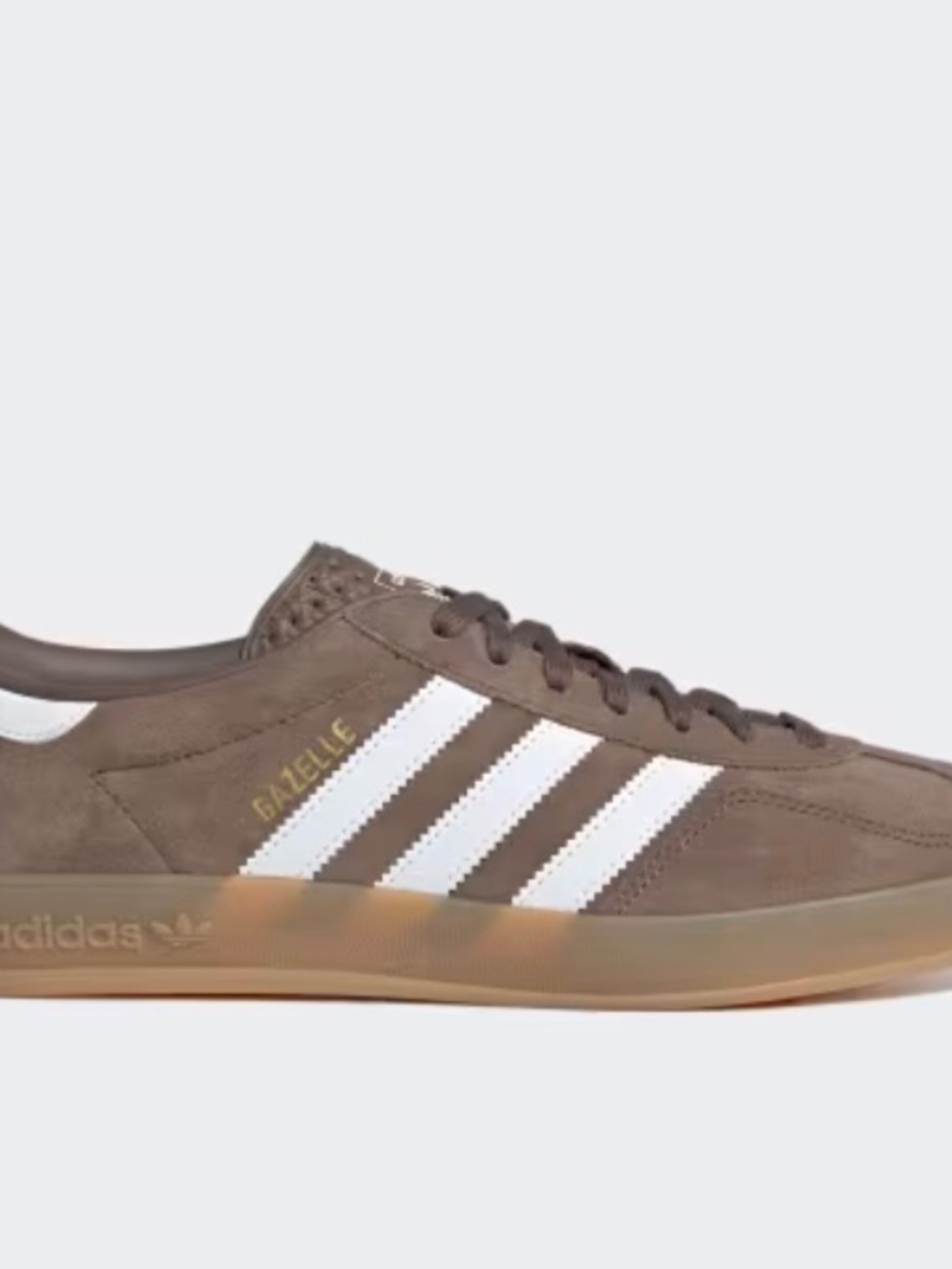 Adidas men’s (unisex) Gazelle  sneakers size 10 1/2 in Brown and White.